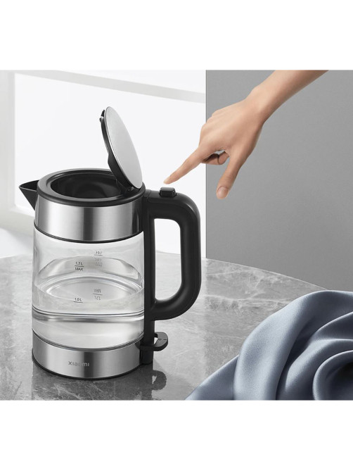 Чайник XIAOMI Electric Glass Kettle, 1,7 л, 2200 Вт, закрытый нагревательный элемент, стекло, черный, BHR7490RU