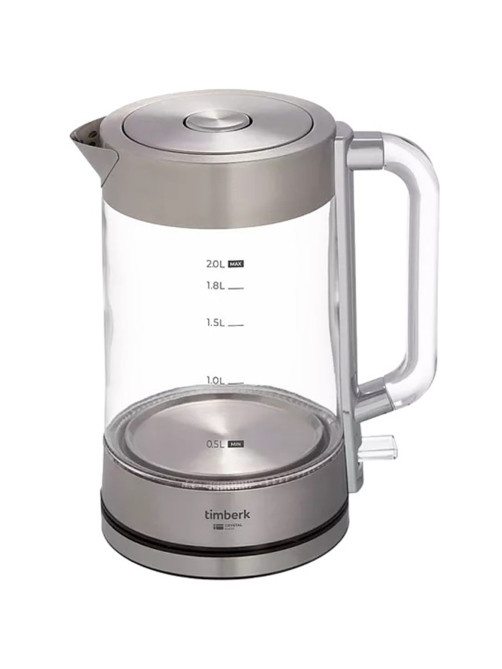 Чайник TIMBERK T-EK27G04, 2 л, 2200 Вт, закрытый нагревательный элемент, стекло, стальной