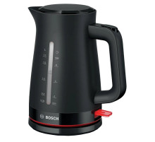 Чайник BOSCH TWK3M123, 1,7 л, 2400 Вт, закрытый нагревательный элемент, пластик, черный