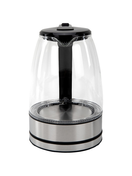 Чайник электрический SONNEN KT-1807, 1,8 л, 2200 Вт, термостойкое стекло, внутренняя подсветка синяя, нержавеющая сталь, 455140