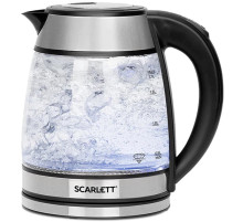 Чайник SCARLETT SC-EK27G54, 1,7 л, 1800 Вт, закрытый нагревательный элемент, стекло, стальной