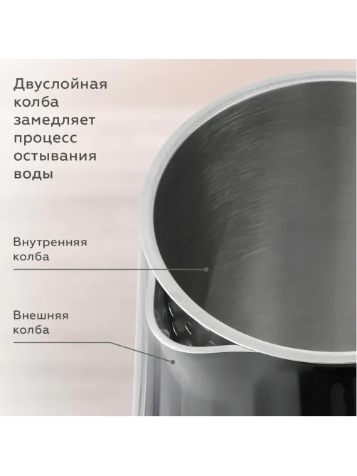 Чайник электрический с двойными стенками BQ (БИ-КЬЮ) KT1801SW, 1,7 л, 2200 Вт, ТЕРМОРЕГУЛЯТОР, черный, 86198284