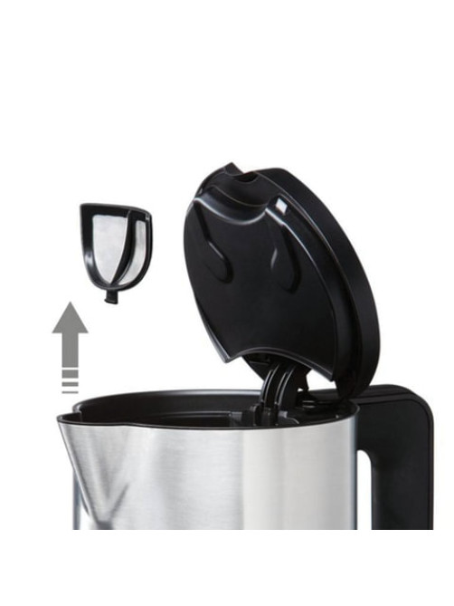 Чайник BOSCH TWK8613P, 1,5 л, 2400 Вт, закрытый нагревательный элемент, нержавеющая сталь, черный