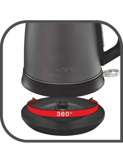 Чайник TEFAL KI270930, 1,7 л, 2400 Вт, закрытый нагревательный элемент, сталь, графитовый, 7211002432