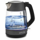 Чайник POLARIS PWK 1760CGL, 1,7 л, 1850-2150 Вт, закрытый нагревательный элемент, стекло, графитовый, 37418