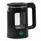 Чайник BQ (БИ-КЬЮ) KT2000G, 1,5 л, 1500 Вт, закрытый нагревательный элемент, стекло, черный, 86196739