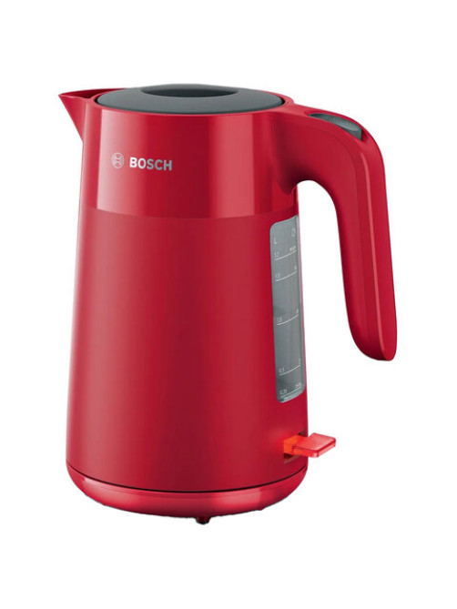 Чайник BOSCH TWK 2M164, 1,7 л, 2400 Вт, закрытый нагревательный элемент, пластик, красный