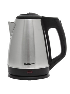 Чайник SCARLETT SC-EK21S25, 1,5 л, 1350 Вт, закрытый нагревательный элемент, сталь