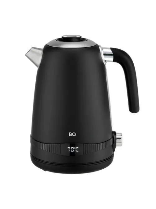 Чайник BQ (БИ-КЬЮ) KT1724SW, 1,7 л, 2200 Вт, закрытый нагревательный элемент, ТЕРМОРЕГУЛЯТОР, черный, 86195511