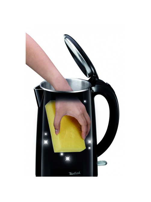 Чайник TEFAL KO260830, 1,7 л, 2150 Вт, закрытый нагревательный элемент, двойные стенки, пластик, черный, 7211002465