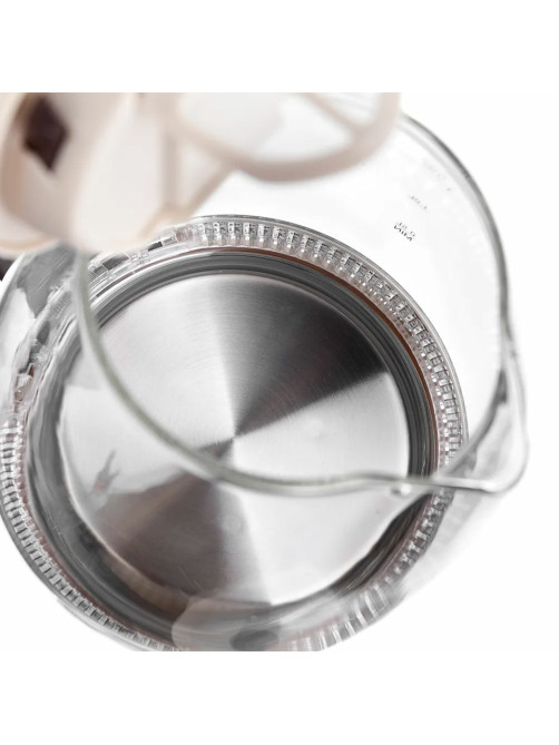 Чайник BRAYER BR1045BN, 1,8 л, 2200 Вт, закрытый нагревательный элемент, стекло, бежевый