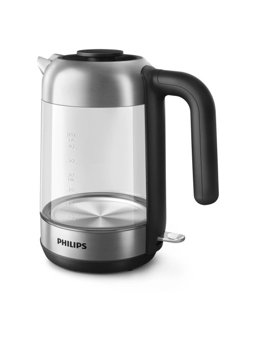 Чайник PHILIPS HD9339/80, 1,7 л, 2200 Вт, закрытый нагревательный элемент, стекло, серебристый