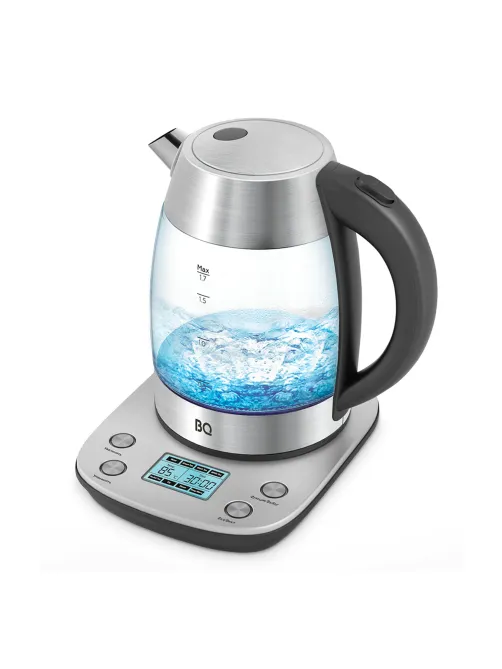 Чайник BQ (БИ-КЬЮ) KT1703G, 1,7 л, 2200 Вт, закрытый нагревательный элемент, ТЕРМОРЕГУЛЯТОР, стекло, 86197970