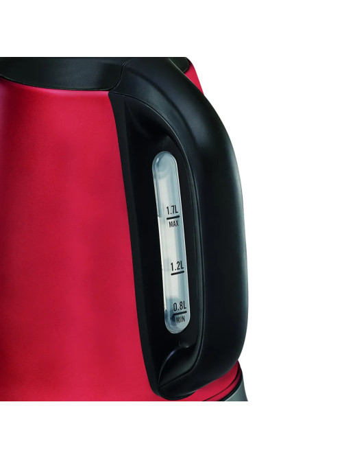 Чайник TEFAL KI270530, 1,7 л, 2400 Вт, закрытый нагревательный элемент, сталь, красный, 7211002431