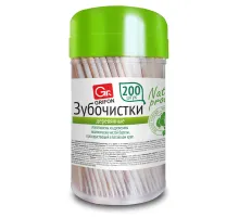 Зубочистки деревянные КОМПЛЕКТ 200 шт., в диспенсере, GRIFON, 400-003