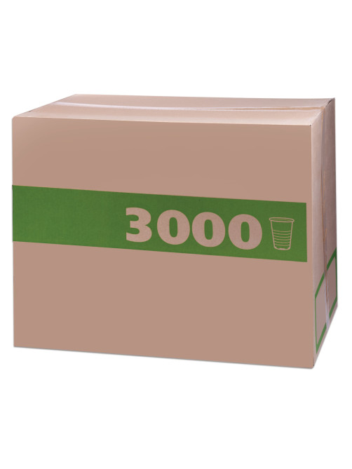Стакан одноразовый БЮДЖЕТ 200 мл, КОМПЛЕКТ 3000 шт. (30 упаковок по 100 шт.), прозрачные, ПП