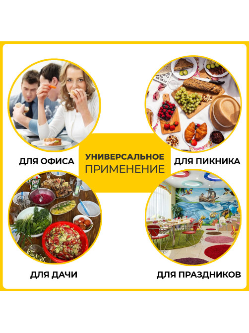 Одноразовые тарелки плоские, КОМПЛЕКТ 100 шт., пластик, d=220 мм, БЮДЖЕТ, белые, ПС, холодное/горячее, LAIMA, 600943