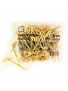 Пики (шпажки) для канапе бамбуковые УЗЕЛОК, 6 см, 100 шт., КП, 123314