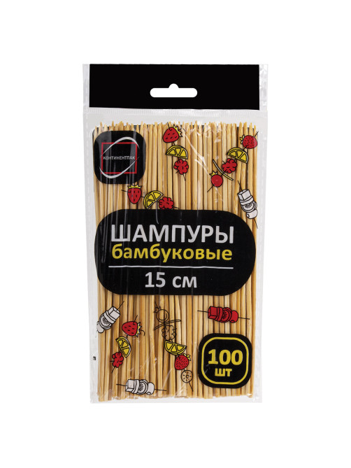 Шпажки-шампуры для шашлыка бамбуковые 15 см, 100 штук, КП, 137599