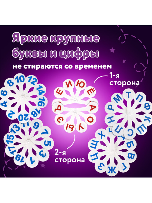 Веер-касса (гласные, согласные и цифры) ЮНЛАНДИЯ, НАБОР 3 шт., европодвес, 270432