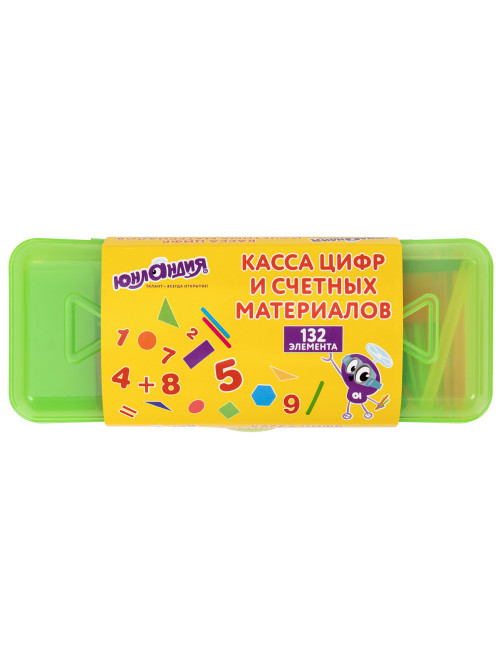Набор счетных материалов мозаика, пенал, 132 элемента, ЮНЛАНДИЯ, 274055