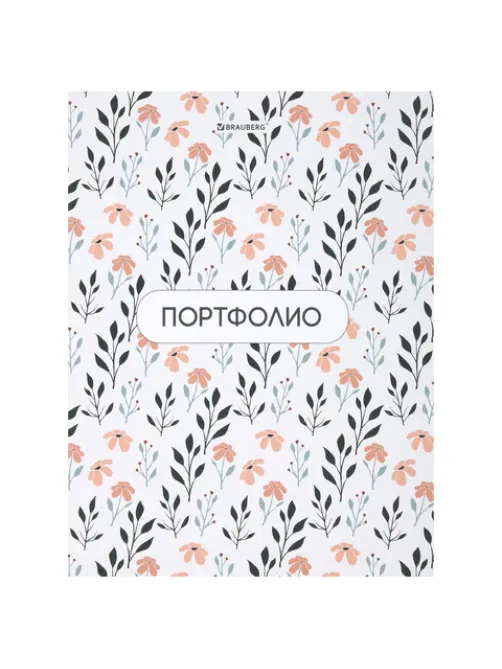 Папка-портфолио универсальная, 4 кольца, 20 файлов, 7БЦ матовая, BRAUBERG 