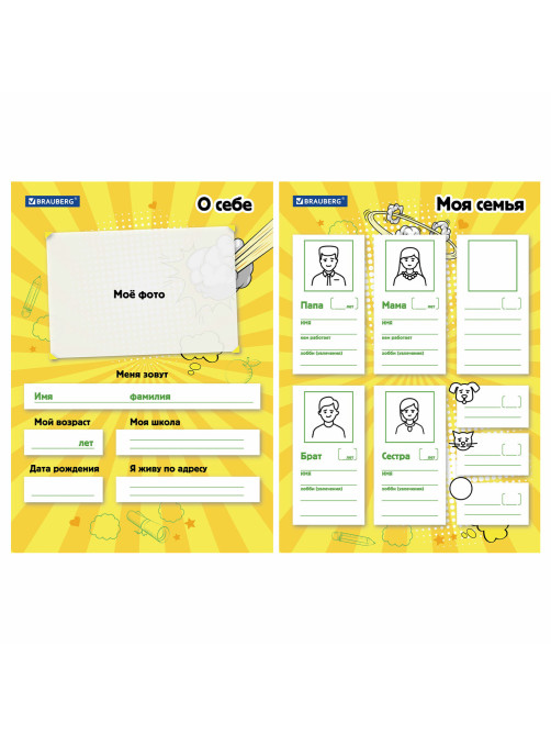 Папка-портфолио школьника, А4, на молнии, 8 вкладышей, обложка твёрдая, ОТЛИЧНИКИ, BRAUBERG, 115244