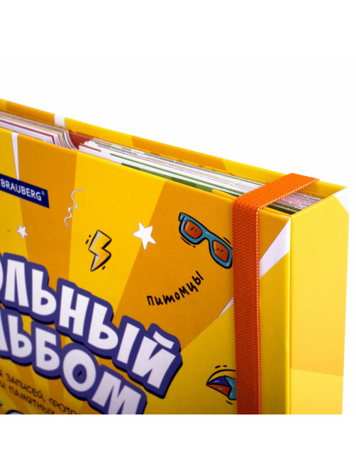 Папка-портфолио школьника, А4, ШКОЛЬНЫЙ АЛЬБОМ, 10 вкладышей, магнитный клапан 7БЦ, BRAUBERG, 115242