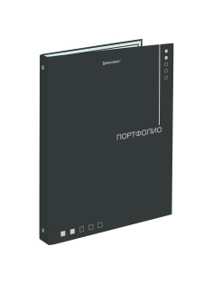Папка-портфолио универсальная, 4 кольца, 20 файлов, 7БЦ матовая, BRAUBERG 