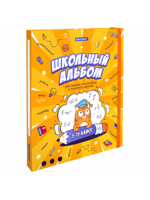 Папка-портфолио школьника, А4, ШКОЛЬНЫЙ АЛЬБОМ, 10 вкладышей, магнитный клапан 7БЦ, BRAUBERG, 115242