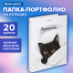 Папка-портфолио универсальная, 4 кольца, 20 файлов, 7БЦ матовая, BRAUBERG 