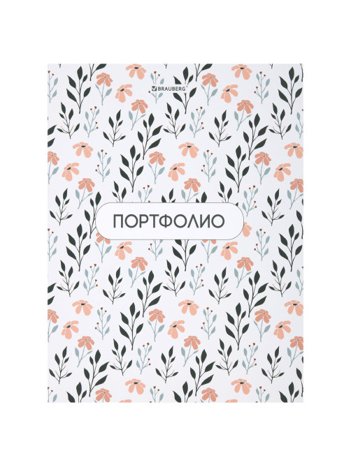 Папка-портфолио универсальная, 4 кольца, 20 файлов, 7БЦ матовая, BRAUBERG 