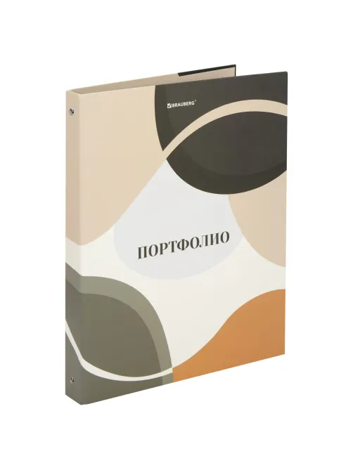 Папка-портфолио универсальная, 4 кольца, 20 файлов, 7БЦ матовая, BRAUBERG 