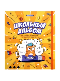 Папка-портфолио школьника, А4, ШКОЛЬНЫЙ АЛЬБОМ, 10 вкладышей, магнитный клапан 7БЦ, BRAUBERG, 115242