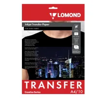 Бумага термотрансферная LOMOND для тёмных тканей, А4, 10 шт., 140 г/м2, 0808421
