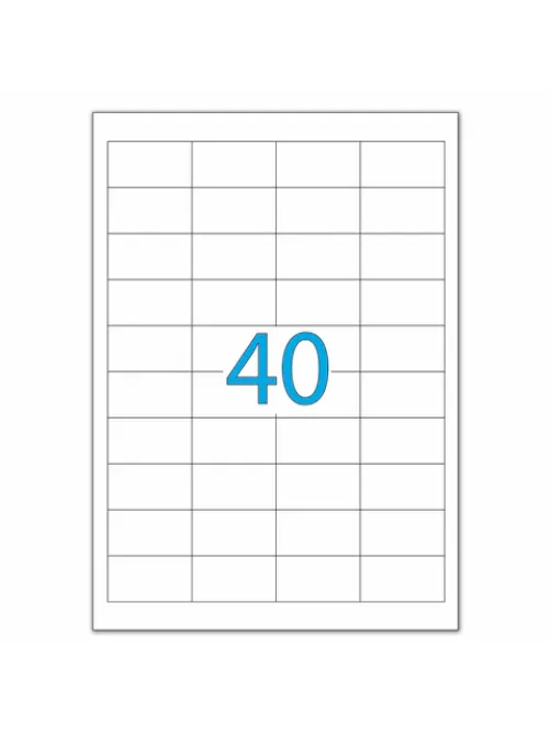 Этикетка самоклеящаяся 48,5х25,4 мм, 40 этикеток, белая, 70 г/м2, 50 листов, LOMOND, 2100195