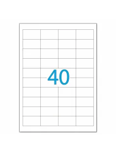 Этикетка самоклеящаяся 48,5х25,4 мм, 40 этикеток, белая, 70 г/м2, 50 листов, LOMOND, 2100195
