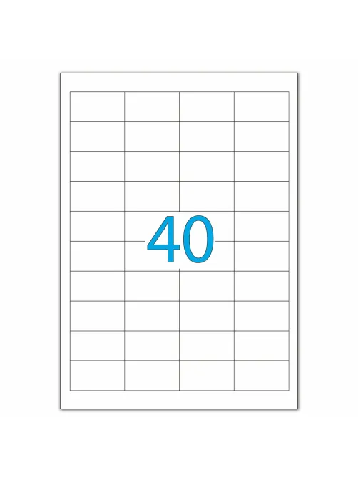 Этикетка самоклеящаяся 48,5х25,4 мм, 40 этикеток, белая, 70 г/м2, 50 листов, LOMOND, 2100195