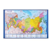 Коврик-подкладка настольный для письма (590х380 мм), с картой России, BRAUBERG, 236776