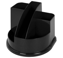 Подставка-органайзер BRAUBERG STYLE, 5 отделений, 132х122х108 мм, черная, 238096