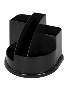 Подставка-органайзер BRAUBERG STYLE, 5 отделений, 132х122х108 мм, черная, 238096