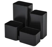 Подставка-органайзер BRAUBERG COMPACT, 4 отделения, 92х114х102 мм, черная, 238102