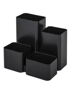 Подставка-органайзер BRAUBERG COMPACT, 4 отделения, 92х114х102 мм, черная, 238102