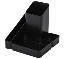 Подставка-органайзер BRAUBERG OFFICE STYLE, 4 отделения, 115х122х111 мм, черная, 238097