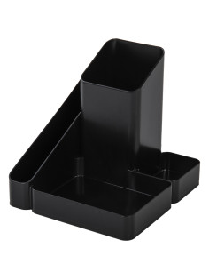 Подставка-органайзер BRAUBERG OFFICE STYLE, 4 отделения, 115х122х111 мм, черная, 238097