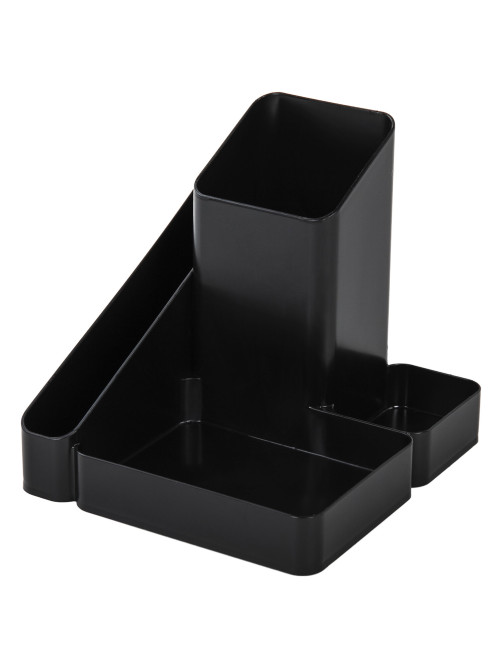 Подставка-органайзер BRAUBERG OFFICE STYLE, 4 отделения, 115х122х111 мм, черная, 238097