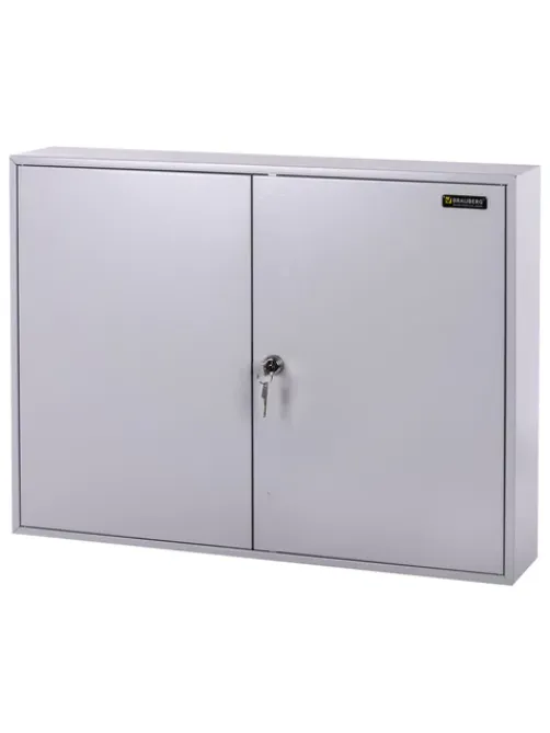 Шкафчик (Ключница) на 300 ключей BRAUBERG, 730х550х140 мм, с замком, +300 брелоков, серый, 290341