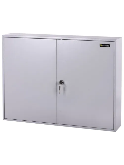Шкафчик (Ключница) на 300 ключей BRAUBERG, 730х550х140 мм, с замком, +300 брелоков, серый, 290341