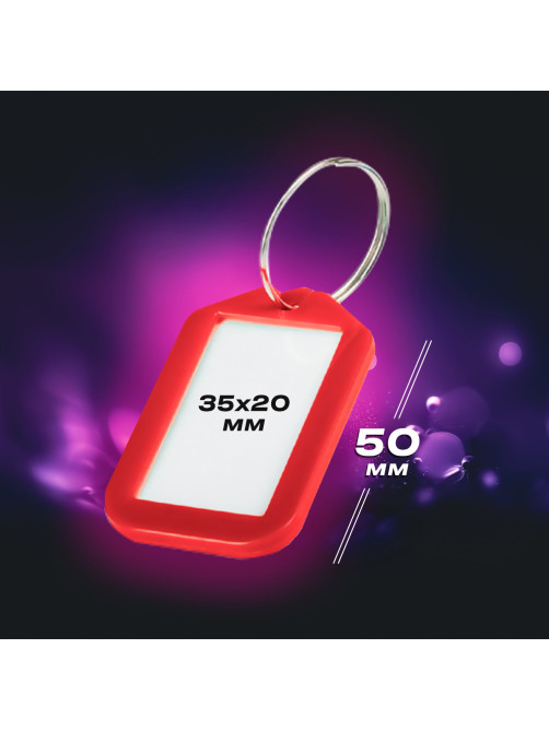 Бирки для ключей КОМПЛЕКТ 12 шт., длина 50 мм, инфо-окно 35х20 мм, АССОРТИ, BRAUBERG, 231152