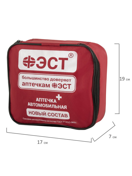 Аптечка первой помощи автомобильная, по приказу № 260н, ФЭСТ, тканевая сумка, 3737